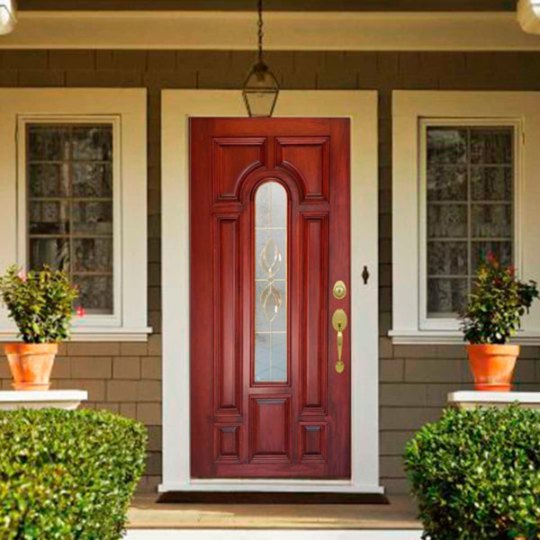 Puerta Modelo Majestic con Vitral Cedro color Natural